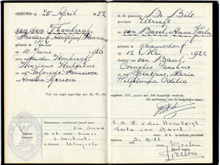 Gehuwd met F.A.H. van den Hombergh